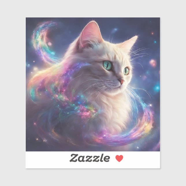 Pegatina Stellar Kitty - arte de gatos cósmico (Hoja)