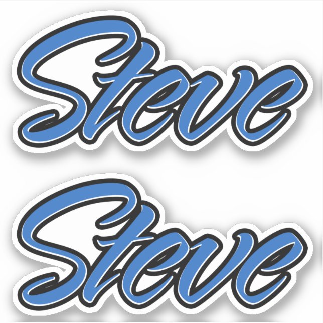 Pegatina Steve Name blue Aufkleber Sticker Stickerset (Anverso)