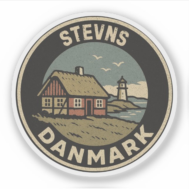 Pegatina Stevns, Dinamarca Danmark (Anverso)