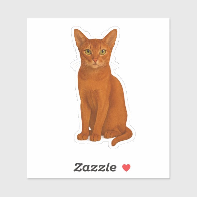 Pegatina Sticker Chat Abyssin Roux (Hoja)