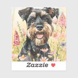 Pegatina – Sticker de Schnauzer recortado con acua