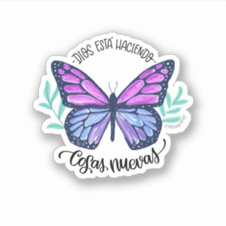 Pegatina Sticker - Dios está haciendo cosas nuevas mariposa