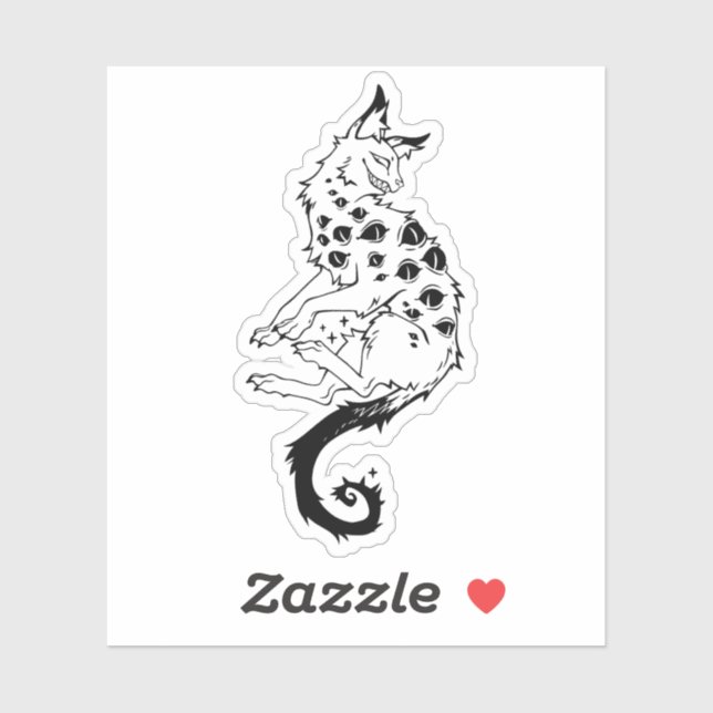 Pegatina Sticker "Eyed beast" (Hoja)