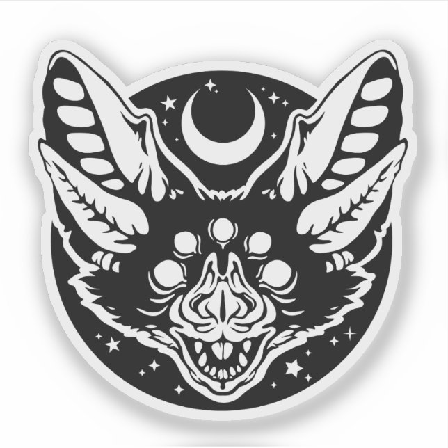 Pegatina Sticker - "Five-Eyed Bat" (Anverso)