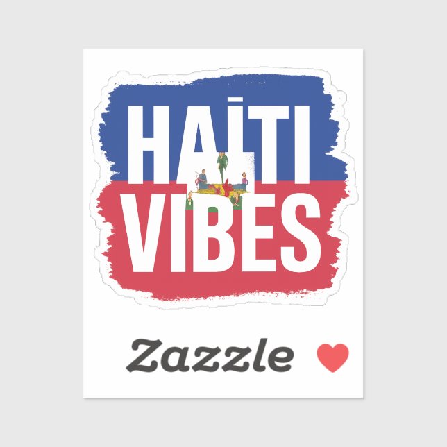 Pegatina Sticker Haïti Vibes | Drapeau haïtien graphique (Hoja)