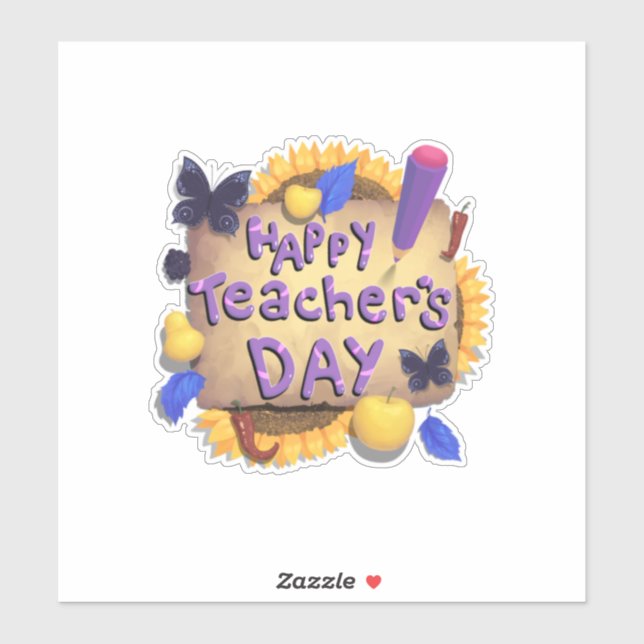 Pegatina Sticker Happy Teachers Day (Hoja)