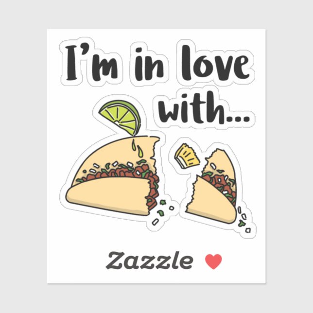 Pegatina Sticker I love tacos al pastor (Hoja)