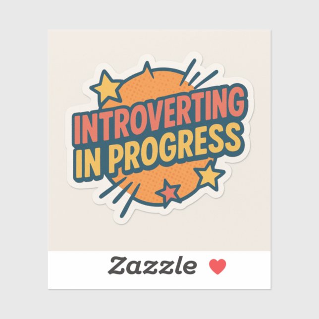 Pegatina Sticker; Introvert; Progress (Hoja)