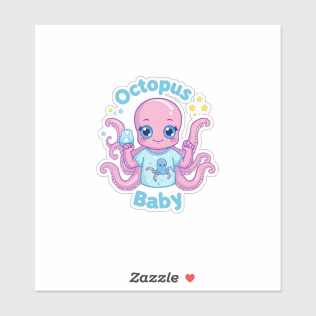 Pegatina Sticker Octopus Baby  (Hoja)