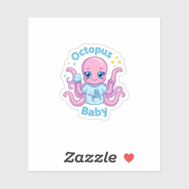 Pegatina Sticker  Octopus Baby  (Hoja)