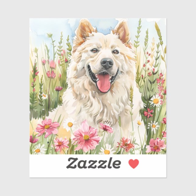 Pegatina Sticker – Samoyed Die-Cut Watercolor Decal (Hoja)