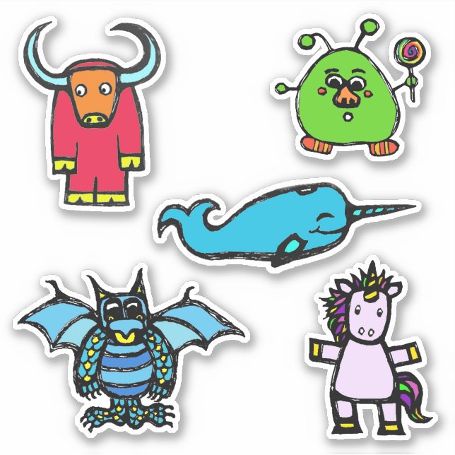 Pegatina Sticker Sheet 6x6 "the alphabet book" (Matte) (Anverso)