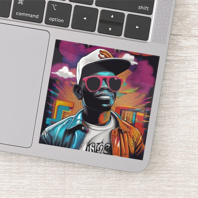 Pegatina Sticker - Street graffiti art RAP and Hip Hop (Detalle)