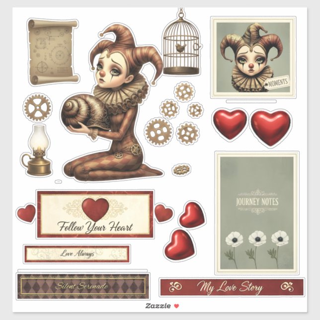 Pegatina Stickers - Melancholy Harlequin (Hoja)