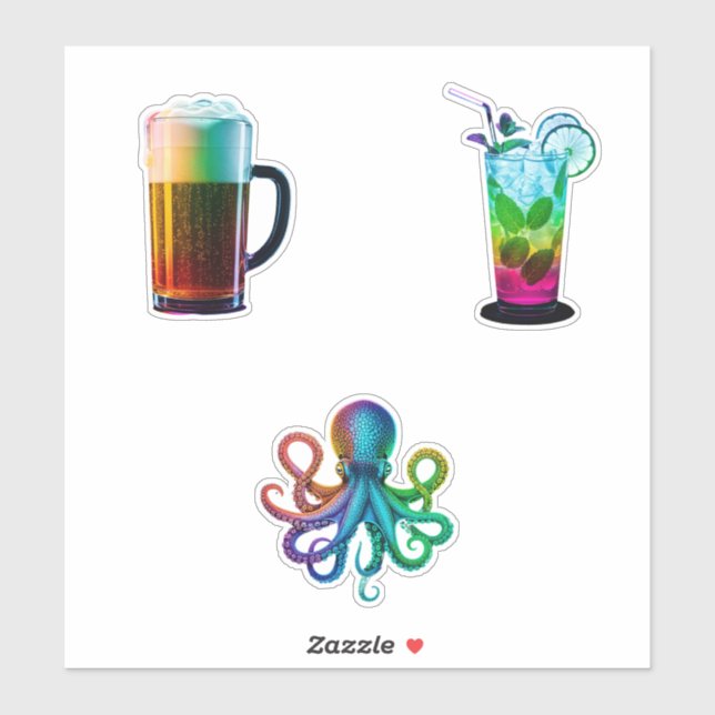 Pegatina stickers neon rainbow (Hoja)