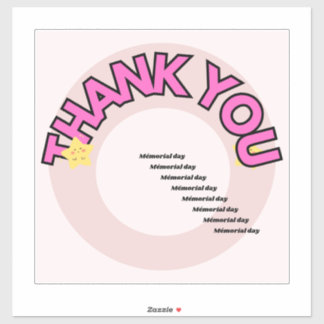 Pegatina Stickers thank you for mémorial day