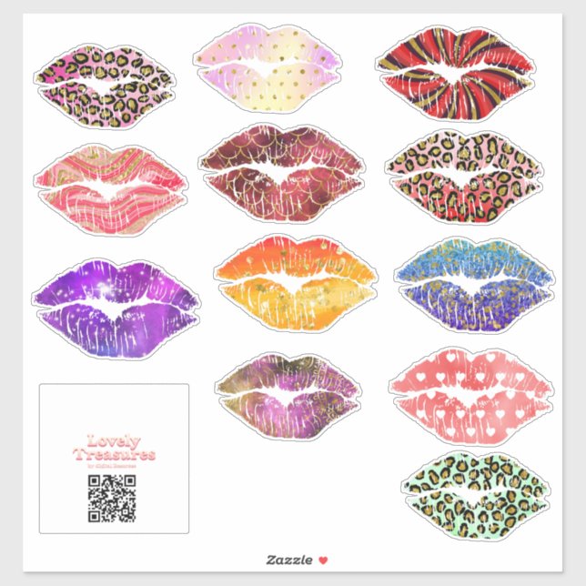 Pegatina Stickervel 12 kusjes - groot (Hoja)