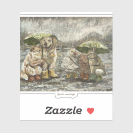 Pegatina Still Together Whimsical Farmhouse Animals Rainy