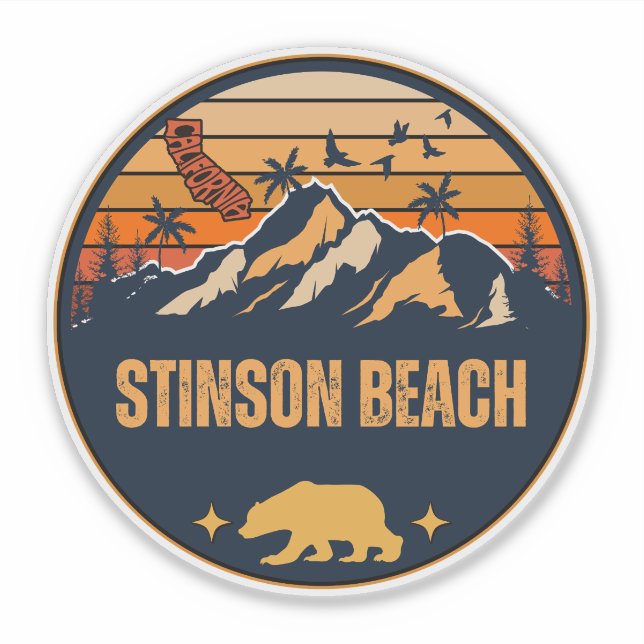 Pegatina Stinson Beach, California (Anverso)