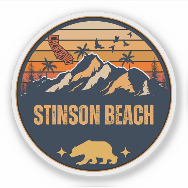 Pegatina Stinson Beach, California (Anverso)