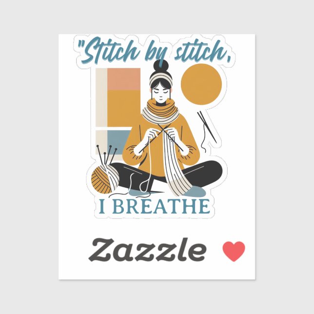 Pegatina Stitch by Stitch I Breathe – Frase emocional para  (Hoja)