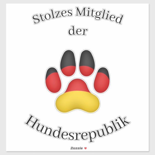Pegatina Stolzes Mitglied der Hundesrepublik Perro alemán (Hoja)