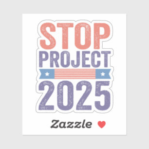 Pegatina Stop Project 2025 Patrocinio estadounidense de Tru