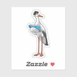 Pegatina Stork como profesor con libro