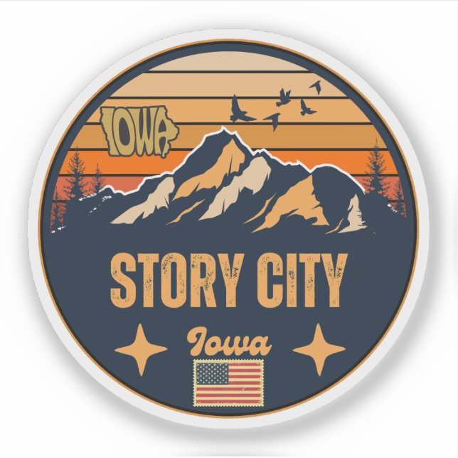 Pegatina Story City, Iowa (Anverso)