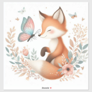 Pegatina Storybook Woodland Babies Fox Y Butterfly