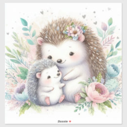 Pegatina Storybook Woodland Babies Hedgehog Love