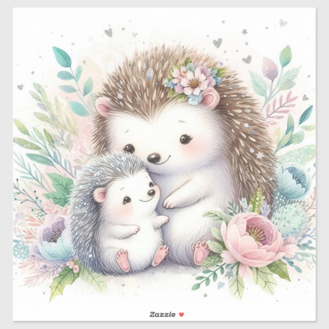 Pegatina Storybook Woodland Babies Hedgehog Love (Hoja)