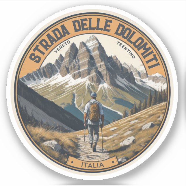 Pegatina Strada Stale 48 delle Dolomiti (Anverso)