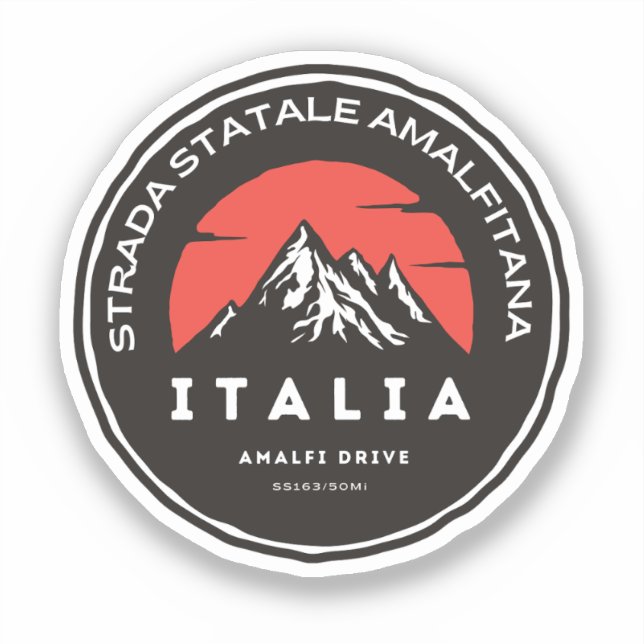 Pegatina  Strada statale 163 Amalfitana apls italianos (Anverso)