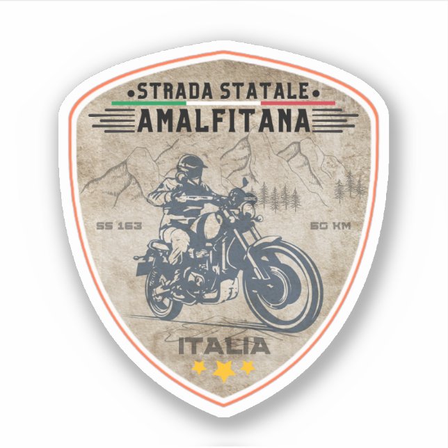 Pegatina Strada statale 163 Amalfitana Italia apls (Anverso)