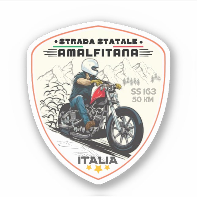 Pegatina Strada statale 163 Amalfitana Italia apls (Anverso)