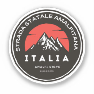 Pegatina Strada statale 163 Amalfitana Italia apls