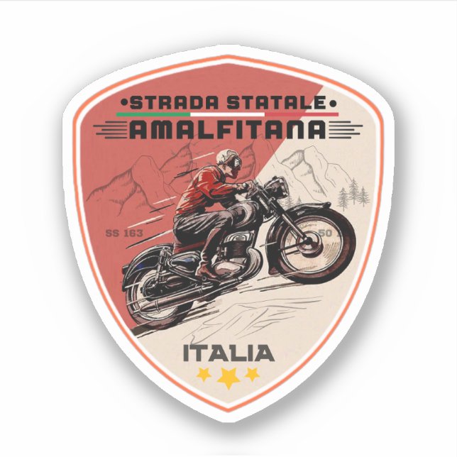 Pegatina Strada statale 163 Amalfitana Italia apls (Anverso)