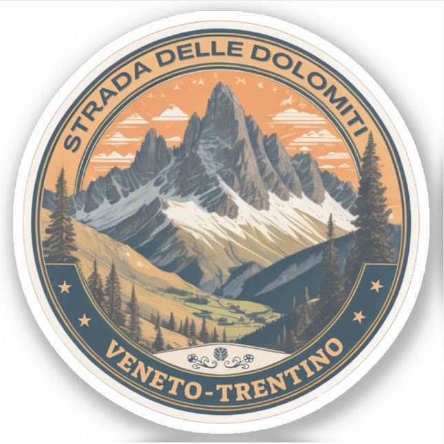Pegatina Strada statale 48 delle Dolomiti (Anverso)