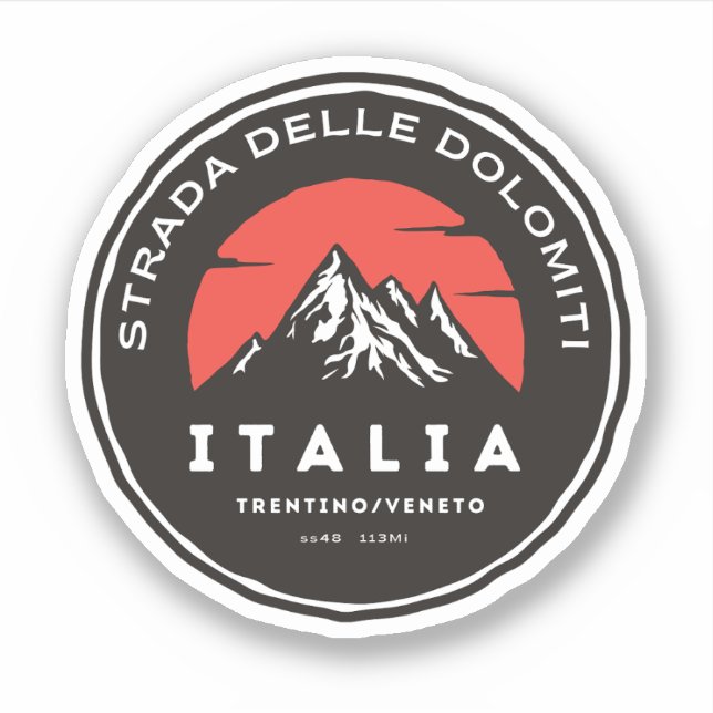 Pegatina Strada statale 48 delle Dolomiti (Anverso)
