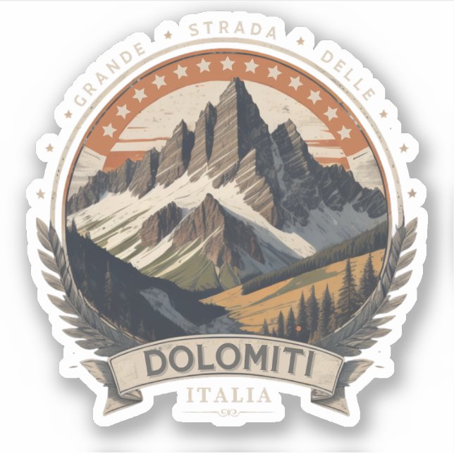 Pegatina Strada statale 48 delle Dolomiti (Anverso)