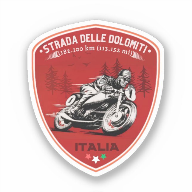 Pegatina Strada statale 48 delle Dolomiti (Anverso)