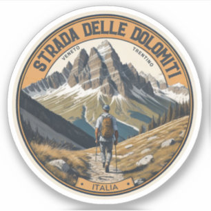 Pegatina Strada statale 48 delle Dolomiti
