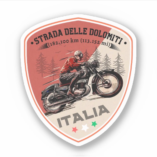 Pegatina Strada statale 48 delle Dolomiti (Anverso)