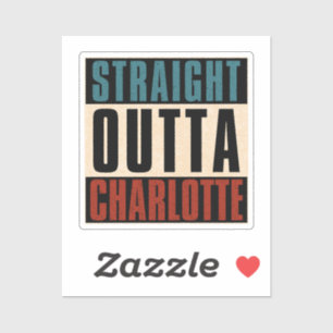 Pegatina Straight Outta Charlotte Carolina del Norte Estado