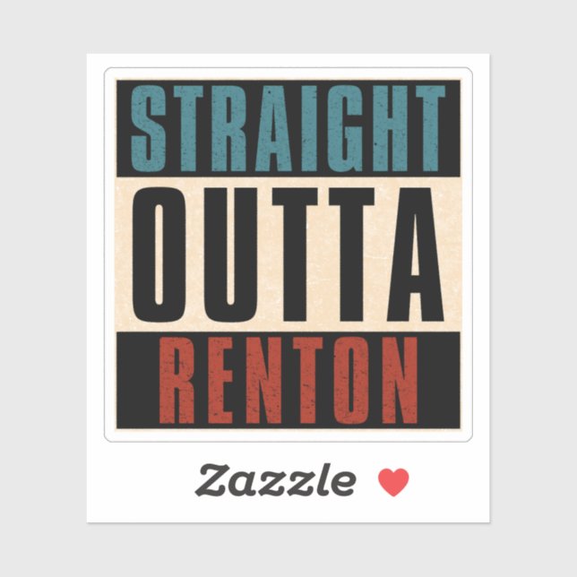 Pegatina Straight Outta Renton Washington WA (Hoja)