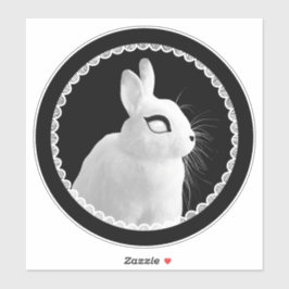Pegatina Strange White Bunny Kiss-Cut Vinyl Sticker