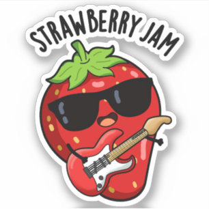 Pegatina Strawberry Jam Funny Fruit Pun
