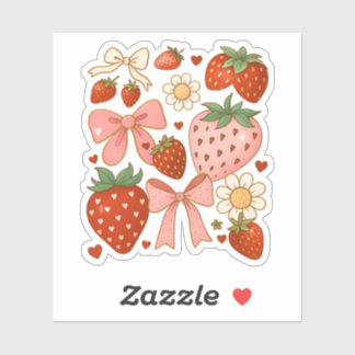 Pegatina Strawberry Lovers Cute Fruit Festive