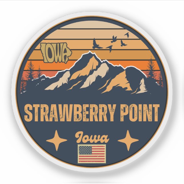 Pegatina Strawberry Point, Iowa (Anverso)